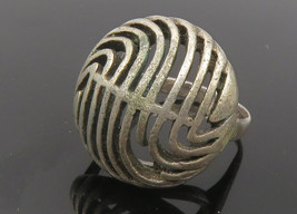 925 Sterling Silver - Vintage Dark Tone Swirl Dome Band Ring Sz 4.5 - RG12082 - £30.14 GBP
