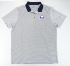 Nike Buffalo Sabres Polo Golf Shirt XL Dri Fit White Black Striped Hockey Logo - £13.19 GBP