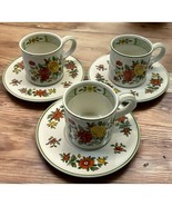 Villeroy and Boch Summerday Tea Cups with Saucers Lot of 3 Vintage Flowe... - £36.88 GBP