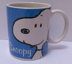 Snoopy Mug Ceramic Gibson Usa Blue White Black Celebrating 60 Years Peanuts - £23.94 GBP