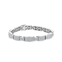9.90 KT Rotondo Vero Moissanite 14K Oro Bianco Sopra Uomo Link Tennis Br... - $1,357.14 CAD
