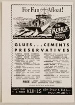 1948 Print Ad Kuhls Marine Products Glues, Cement for Boats Brooklyn,NY - $9.88