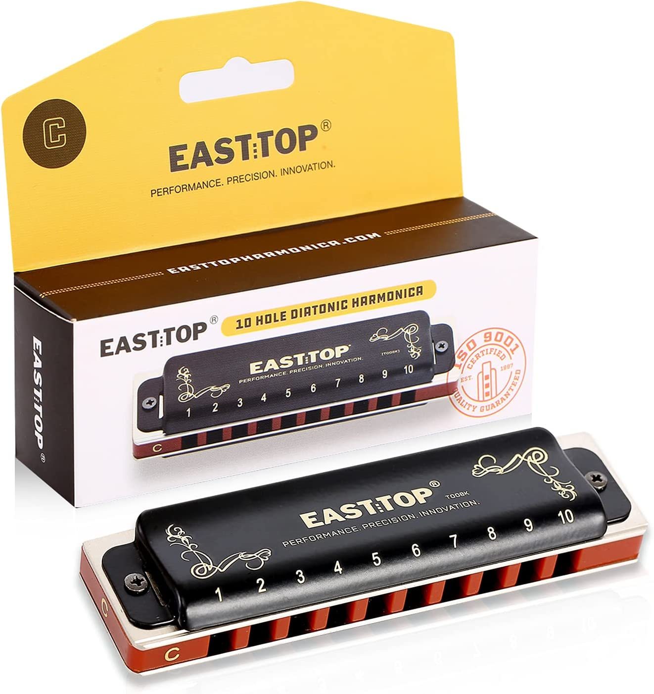 Primary image for East Top Harmonica C, Updated Diatonic Blues Deluxe Harmonica C Key 10 Holes 20