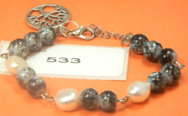 Pearl Gemstone-Energy Jewelry-Bracelet-&amp;-charm-Facilitate-love relationships-533 - £7.43 GBP