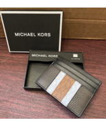 Michael Kors Hudson Logo Stripe Leather Tall Card Case  4” W x 3.25” T N... - £46.30 GBP