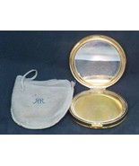Richard Hudnut Gold Toned Mirror Compact Sun Ray Design Signed w/ Bag - $561.98 MXN