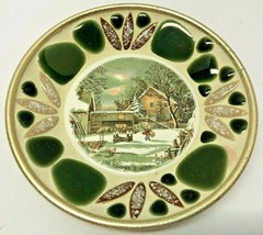 Currier &amp; Ives The Farmer&#39;s Home Winter Unique Change Plate - £11.85 GBP