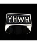 Sterling silver men&#39;s Yahweh ring YHWH Hebrew name God of Israel silver ... - £62.95 GBP