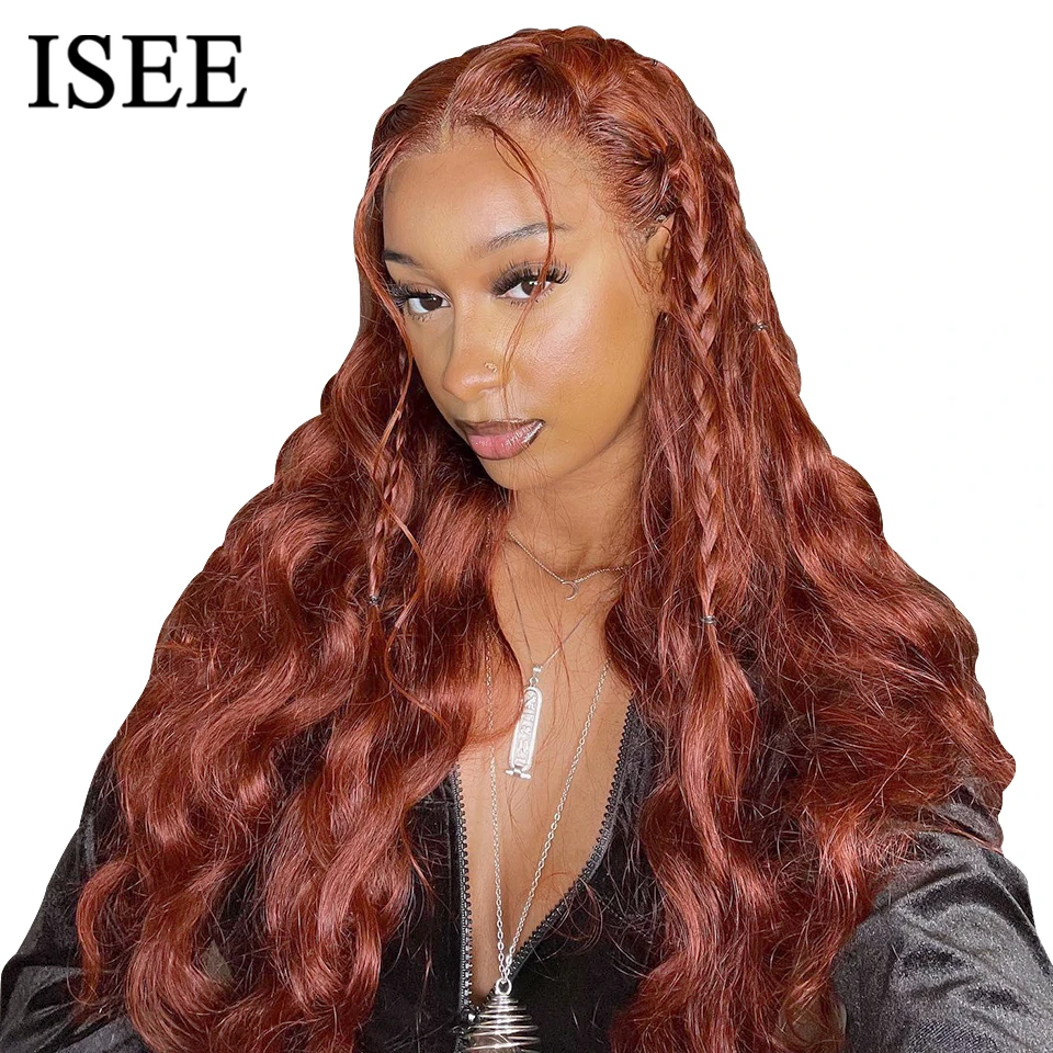 Wear Go Glueless Wig ISEE Hair Peruvian Body Wave Reddish Brown 6x4  Lace Front - £111.87 GBP+