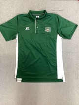 Ohio Bobcats Polo Shirt Russell Athletic Men Medium Green White Short Sleeve EUC - $15.84