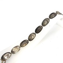 Vintage Signed 900 Art Deco Ancient Greek God Athens Oval Link Bracelet sz 7 1/4 - £51.43 GBP