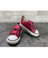 converse All Star Ctas Infant Shoes Red 4 M Patent Glitter Double Strap ... - $19.62