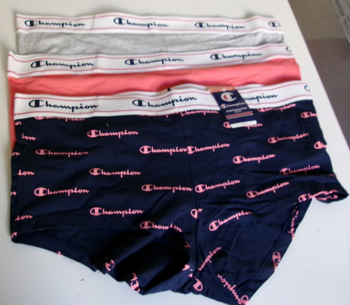 3 Champion Women's boyshorts Size 3XL  Print Coral and gray Cotton Blend