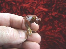 (Y-DOL-9) little red DOLPHIN figurine carving SOAPSTONE PERU I love dolp... - $8.99