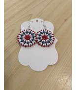 Hand Threaded - Circular, Patriotic Themed Gangle Earrings - Free Shippingm- New - $22.80