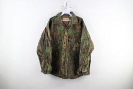 Vintage 90s Mens XL Faded Trebark Camouflage Chamois Cloth Button Shirt Cotton - $69.25