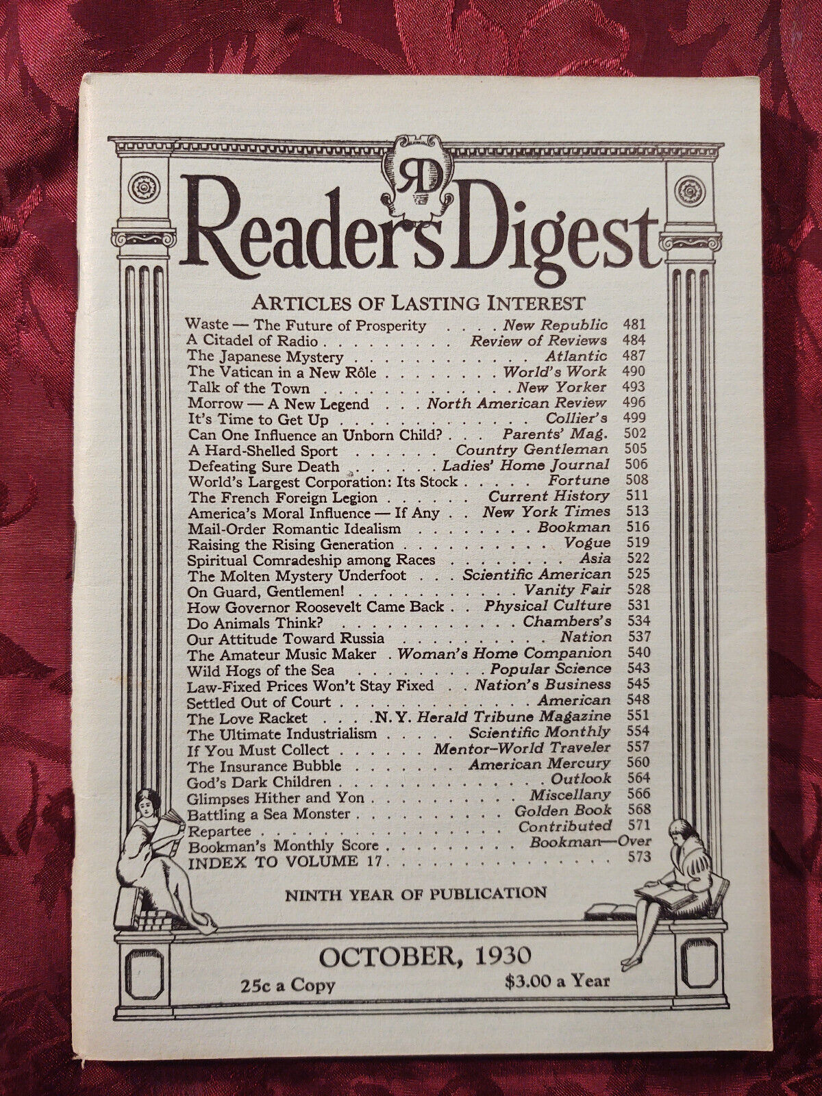 Primary image for Readers Digest October 1930 Dwight Morrow Kenneth Burke John Erskine T. Flynn 
