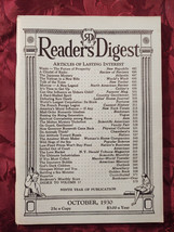 Readers Digest October 1930 Dwight Morrow Kenneth Burke John Erskine T. Flynn  - £12.72 GBP