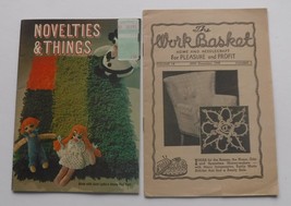 Vintage Knitting Pattern books / booklets Lot of 2 Novelties &amp; Things Wo... - $7.69