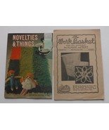 Vintage Knitting Pattern books / booklets Lot of 2 Novelties &amp; Things Wo... - $7.69