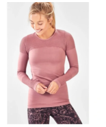 Fabletics Musetta Seamless Top Shirt Large Rose Pink Knit Long Sleeve Wo... - €34,22 EUR