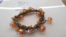 Loops and balls simulated Amber elastic stretch costume bangle bracelet ... - £10.36 GBP