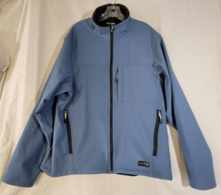 REI Softshell Jacket XL Blue Full Zip Mock Neck Full Zip Pockets Mens - £14.73 GBP