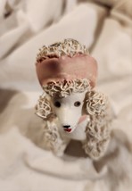 Vintage Norcrest Ceramic Spaghetti Poodle with Pink Hat Figurine - £11.76 GBP