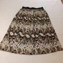 NY Invasion Women's Brown & Black Elastic Waist Pull-On Skirt Size L Made In USA image 2