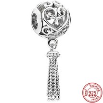 Sterling Silver Puppy Castle beads Pendant Pandora 925 Original Charm br... - $19.99
