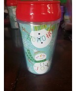 Christmas Candy Candy Canes Covered Drinking Travel Mug - Red - NEW - $14.73