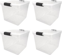 Homz 31 Quart Extra Large Single Clear Stackable Storage Container Tote With - £56.69 GBP