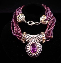 Byzantine necklace / purple GLASS statement necklace / GYPSY choker / ch... - £98.75 GBP