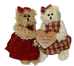 Bearington Collection #1073 Sweet Blessings 2 Bears Holding Wooden Heart - £6.49 GBP