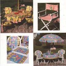 Deck Patio Umbrella Cover Director&#39;s Chair Pad Tablecloth Place Mat Sew Pattern - £10.29 GBP