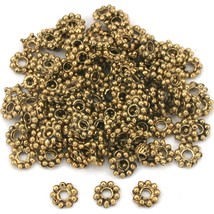 Bali Spacer Daisy Antique Gold Plated Beads 6mm 125Pcs Approx. - £5.39 GBP