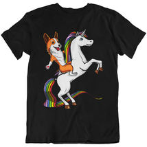 Corgi Dog Riding Unicorn Unisex T-Shirt - £22.03 GBP