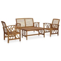 4 Piece Garden Lounge Set Solid Acacia Wood - £195.47 GBP
