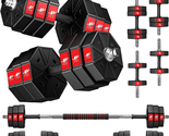 3 in 1 Adjustable Weights Dumbbells Barbell Set, Home Fitness Weight Set... - $132.98