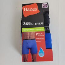 3 Pack Hanes Men 2XL Tagless Boxer Briefs Performance Stretch X-Temp Blu... - $233.76 MXN