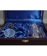 Elegant Pink Rose Crystal Glass Lamp by Alexandria&#39;s in Wood Display Box - $40.00
