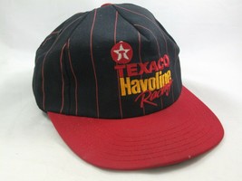 Vintage 1989 Texaco Havoline Racing Hat Black Red Snapback Baseball Cap Made USA - $22.46