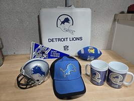 Lot Detroit Lions Hat Riddell Mini Helmet Thermo Cups Mugs Seat Cushion ... - £46.17 GBP