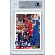 BJ Armstrong Chicago Bulls Auto 1992 Upper Deck Basketball Signed Card Beckett - £61.38 GBP