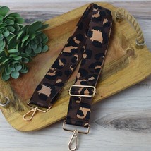 Mocha Brown Black Leopard Adjustable Crossbody Bag Purse Strap - £19.46 GBP