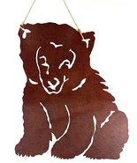 Grizzly Bear Rustic Metal Craft Wall Art 14” Tall 12” Long Rust Red Colo... - $39.95