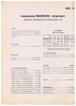 Canadian Marconi Radio Service Instructions Model 110 - $2.96