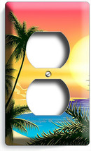 Colorful California Bay Blue Lagoon Sunrise Palms Outlet Wall Plates Room Decor - £7.42 GBP