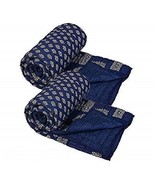 Combo de 2 famosos Jaipuri hermoso estampado floral en base azul oro y p... - £70.86 GBP