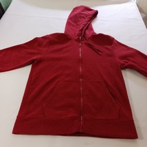 Old Navy Men's Red Full Zipper Fleece Lined Drawstring Hoodie Jacket Size Large image 7